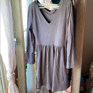 SHEIN Double V Neck Solid Dress